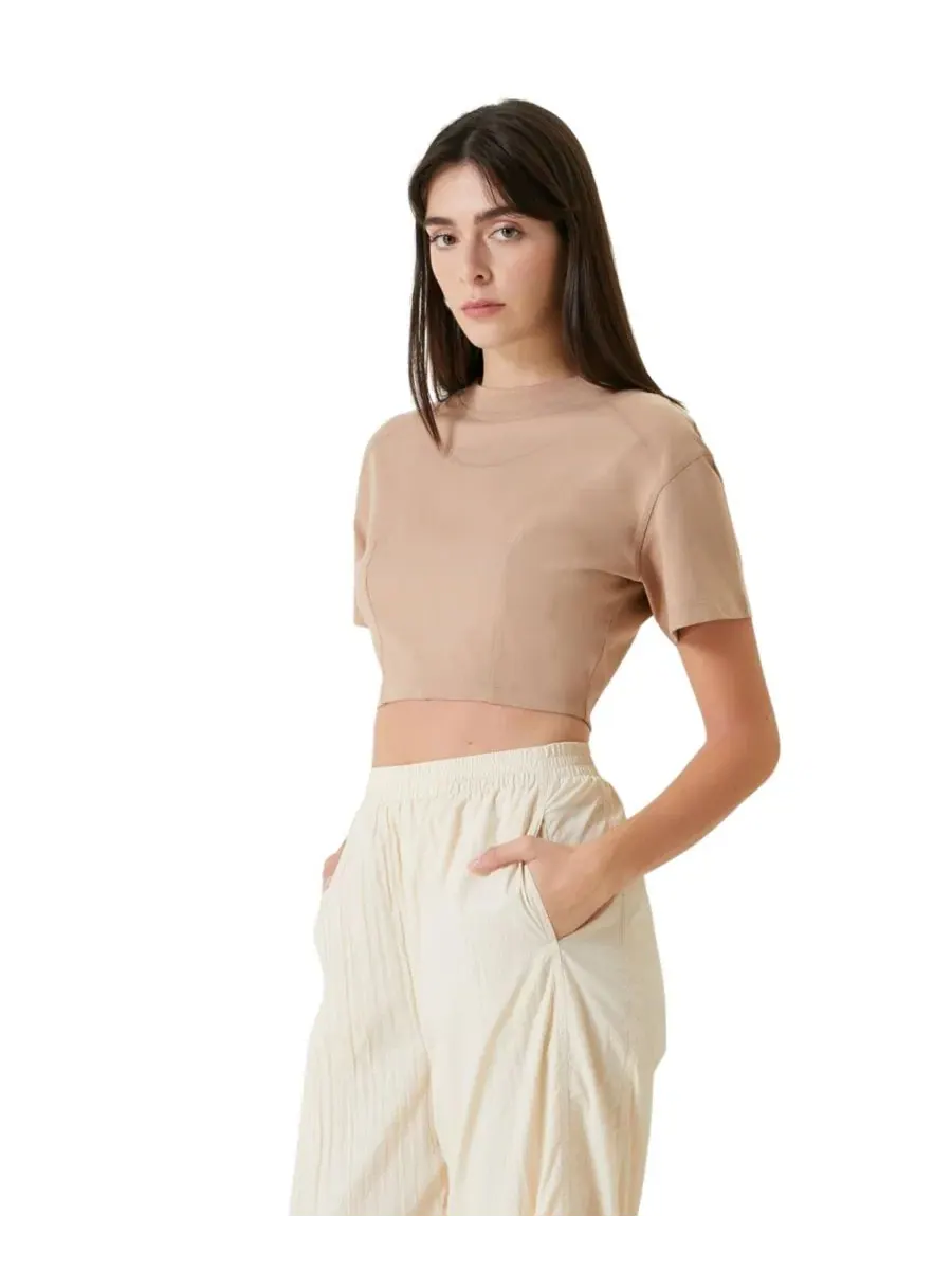 Женский укороченный хлопковый топ с круглым вырезом Free Heaven Cropped Crewneck Cotton T-Shirt PCFG