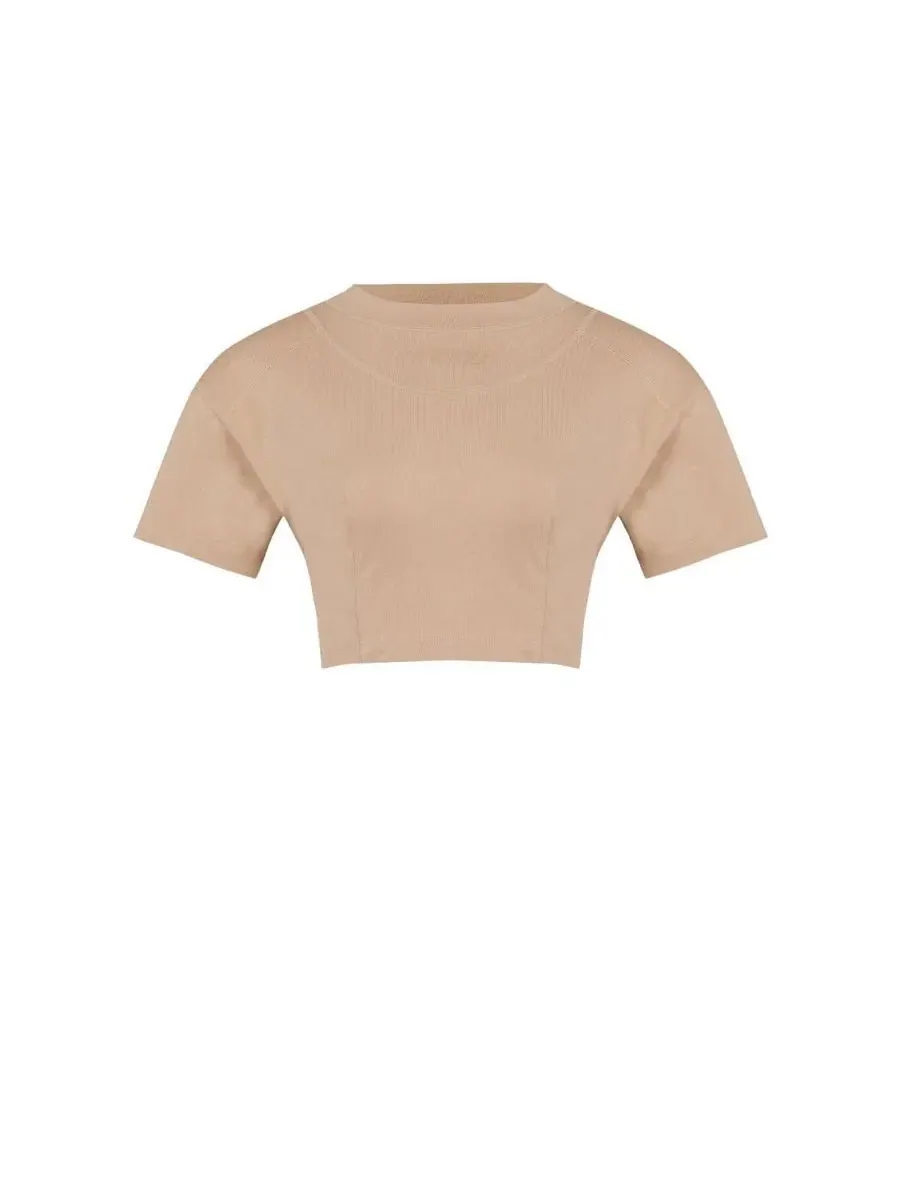 Женский укороченный хлопковый топ с круглым вырезом Free Heaven Cropped Crewneck Cotton T-Shirt PCFG — изображение 3 из 8