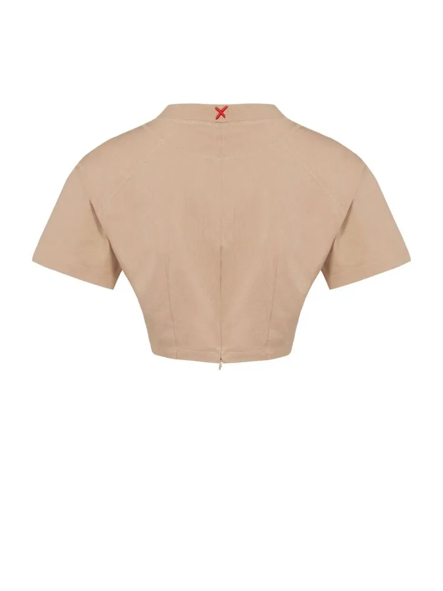 Женский укороченный хлопковый топ с круглым вырезом Free Heaven Cropped Crewneck Cotton T-Shirt PCFG — изображение 6 из 8