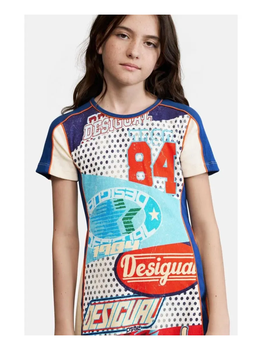 Платье-трапеция с принтом и цифрой Desigual — изображение 6 из 6, белый