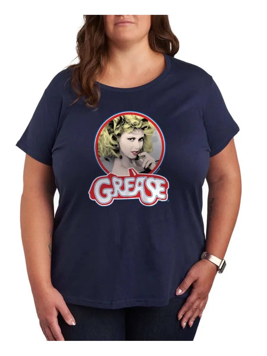 Футболка с длинным рукавом с графическим принтом Grease Sandy Hybrid Apparel — изображение 1 из 3, темно-синий