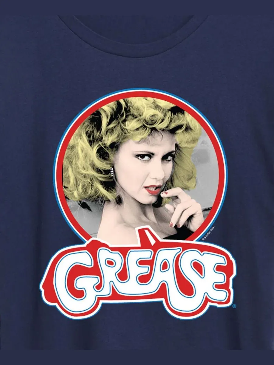 Футболка с длинным рукавом с графическим принтом Grease Sandy Hybrid Apparel — изображение 2 из 3, темно-синий