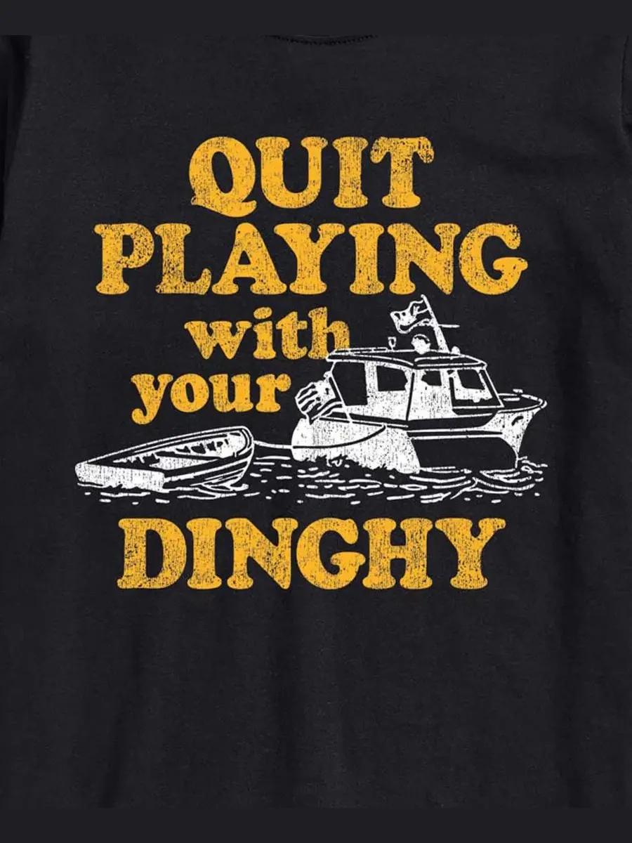 Футболка с принтом Quit Playing With Your Dinghy AIRWAVES — изображение 3 из 3, черный