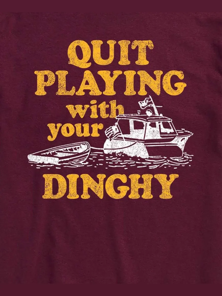 Футболка с графическим принтом Quit Playing With Your Dinghy AIRWAVES — изображение 3 из 3, коричневый