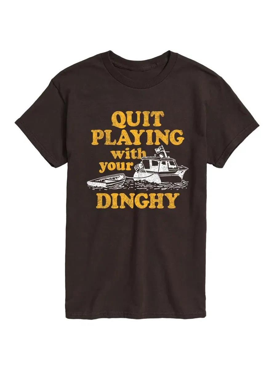 Футболка с графическим принтом Quit Playing With Your Dinghy AIRWAVES — изображение 1 из 3, коричневый