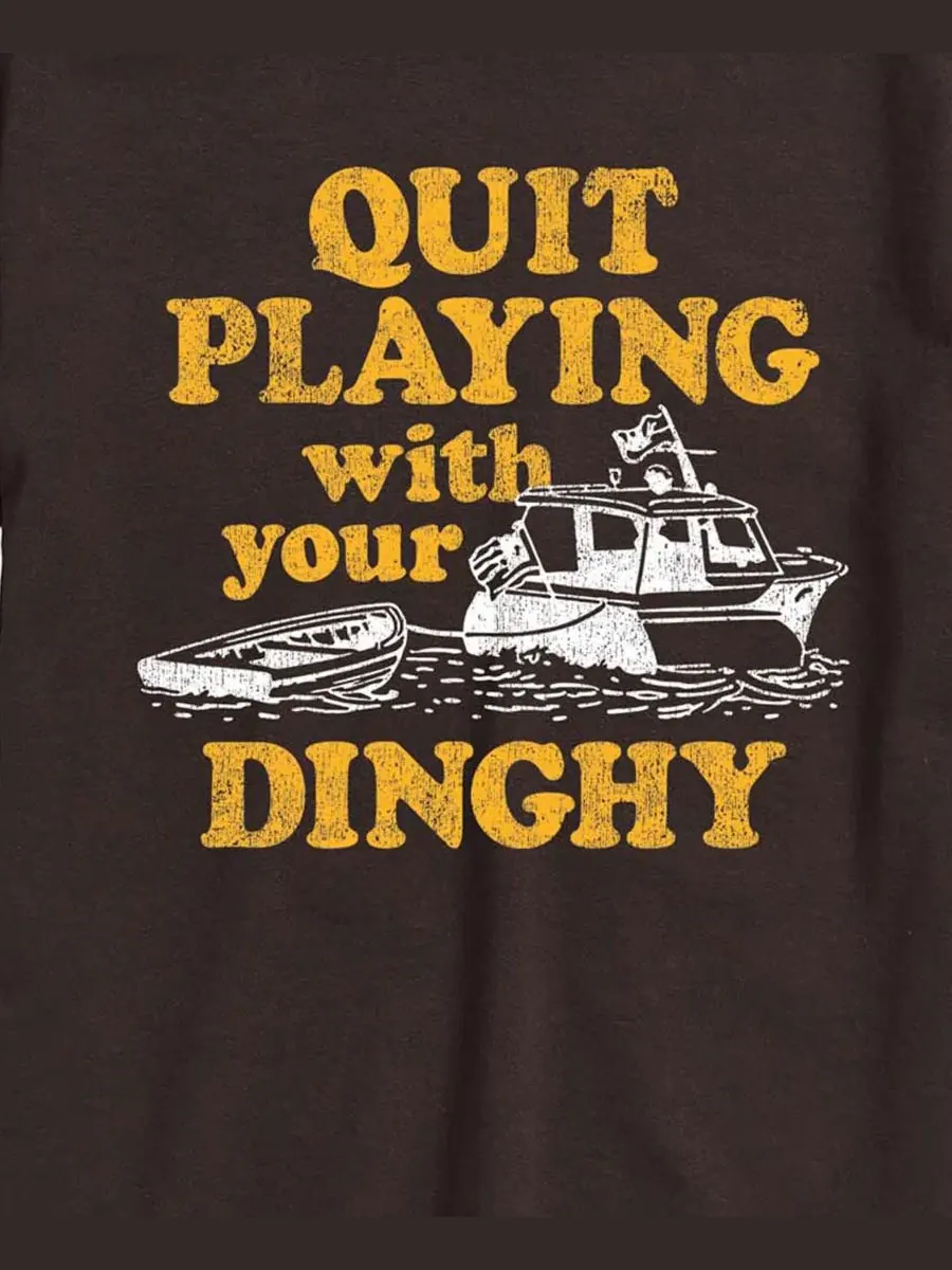 Футболка с графическим принтом Quit Playing With Your Dinghy AIRWAVES — изображение 3 из 3, коричневый