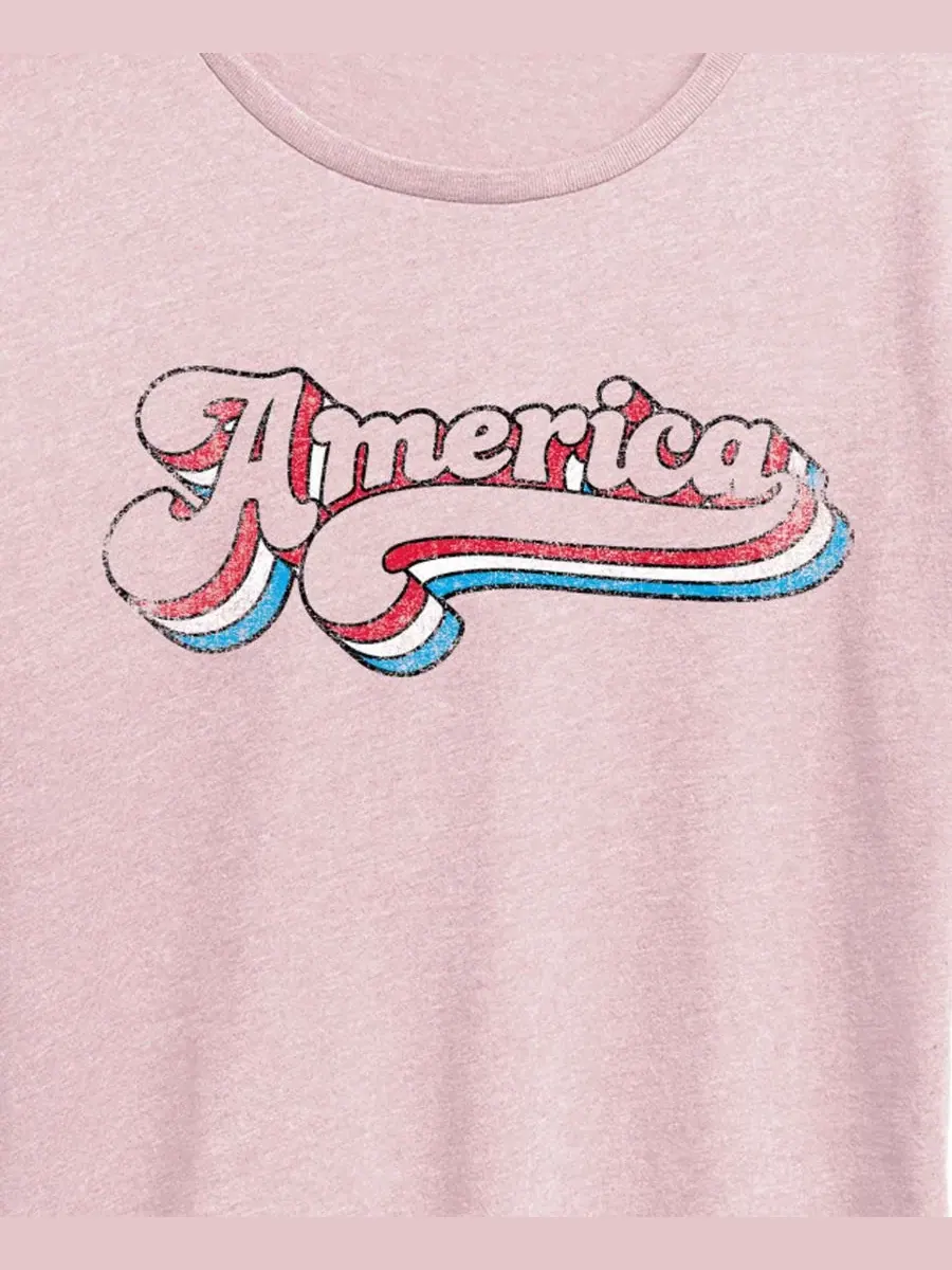 Футболка с длинным рукавом и принтом Instant Message America Retro Hybrid Apparel — изображение 2 из 3, розовый