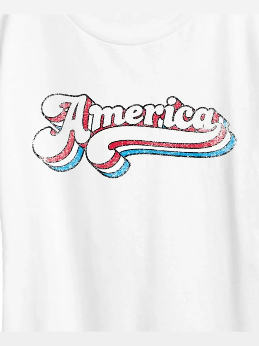 Футболка с коротким рукавом с ретро-принтом Instant Message America Retro Graphic Hybrid Apparel — изображение 2 из 3, белый