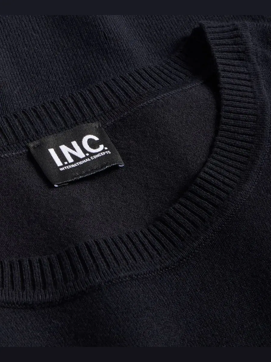 Детский свитер с круглым вырезом и длинным рукавом I.N.C. International Concepts — изображение 4 из 4, глубокий черный