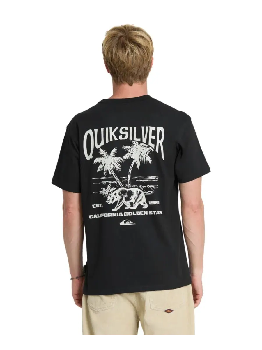 Футболка с круглым вырезом и принтом Quiksilver — изображение 1 из 4, черный
