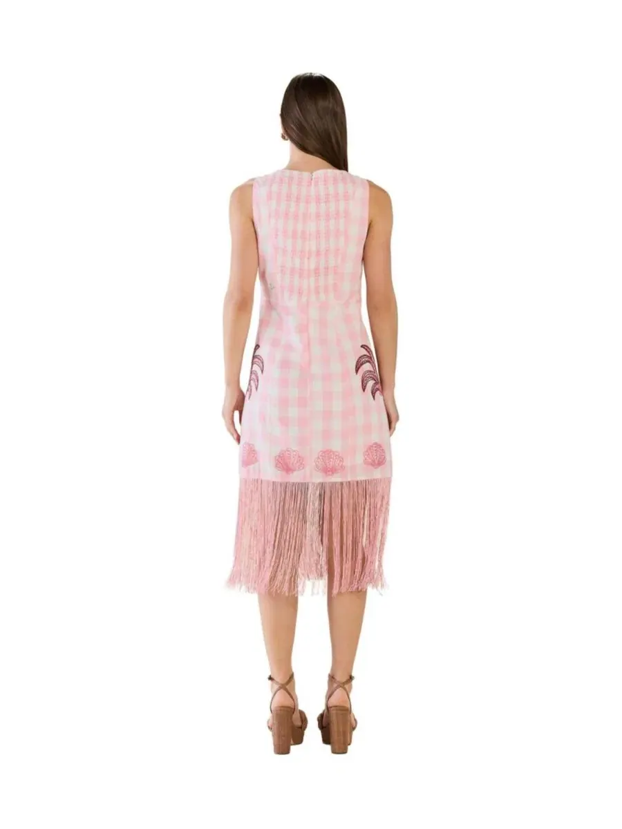 Платье Coco Dress с вышивкой пальм и ракушек Eddy — изображение 3 из 3, розовый