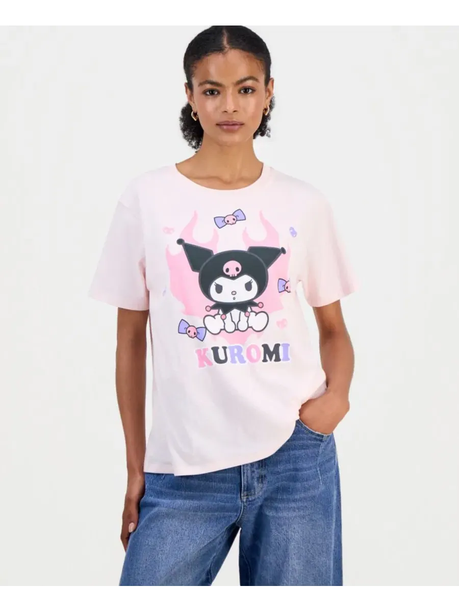 Футболка с принтом Kuromi Sanrio — розовый
