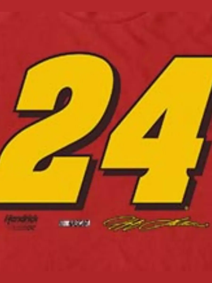 Футболка с графическим принтом Nascar No. 24 Driver Number Fifth Sun — изображение 3 из 3, красный