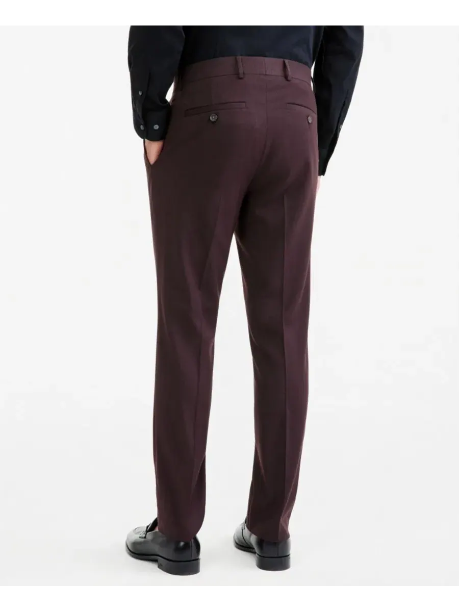 Брюки классические с защипами Slim Fit Techni-Cole Kenneth Cole Reaction — изображение 4 из 6, коричневый