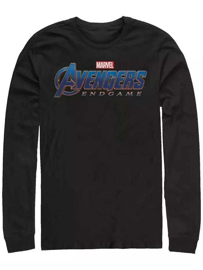 Мужская футболка с длинным рукавом с логотипом Marvel Avengers Endgame Fifth Sun — изображение 1 из 1, черный