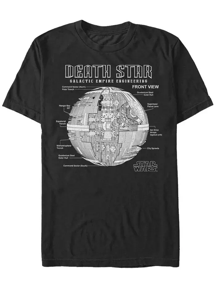 Мужская классическая футболка с коротким рукавом Star Wars Death Star Galactic Engineering Fifth Sun — изображение 1 из 1