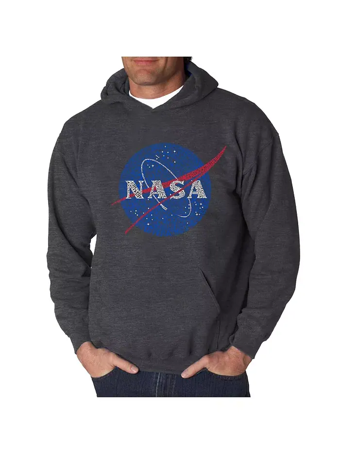 Мужская худи с принтом - Nasa Meatball Logo LA Pop Art — изображение 3 из 3, черный