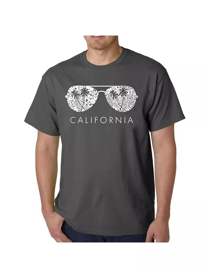 Мужская футболка Word Art - California Shades LA Pop Art — изображение 1 из 2, серый