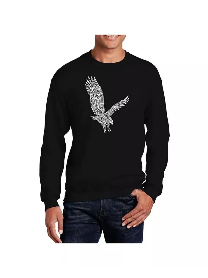 Мужская толстовка Word Art Eagle с круглым вырезом LA Pop Art — изображение 1 из 2, черный