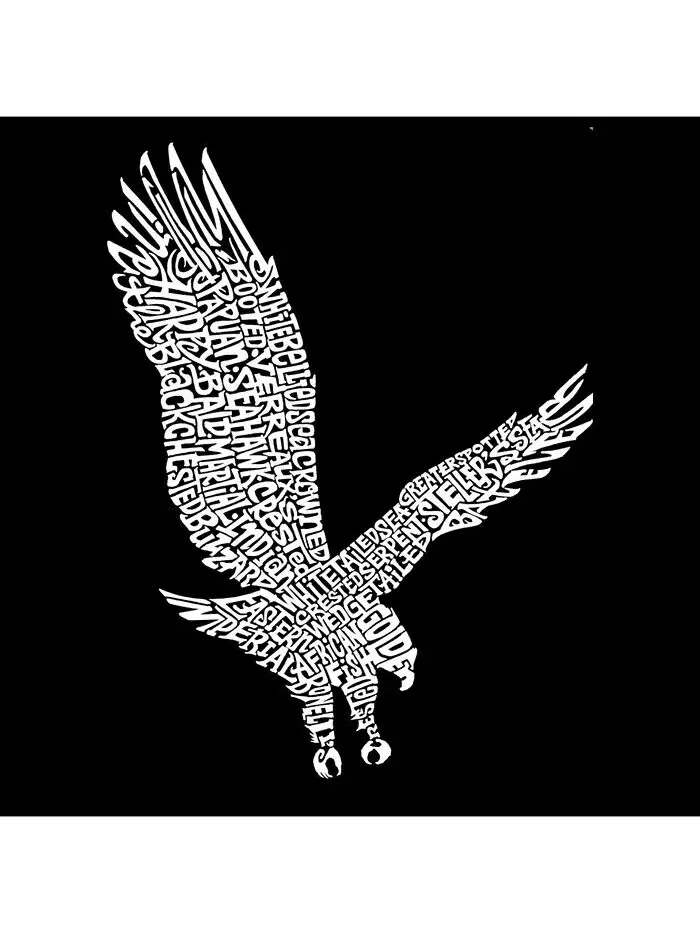 Мужская толстовка Word Art Eagle с круглым вырезом LA Pop Art — изображение 2 из 2, серый