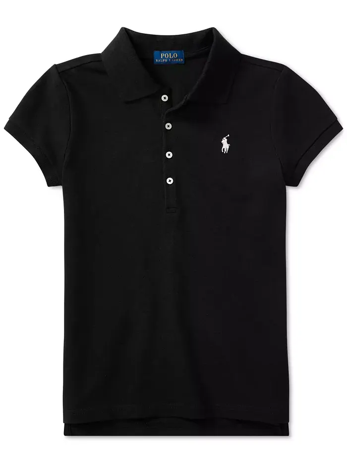 Детская поло для девочек 7-16 лет из стрейч хлопка с сетчатой тканью Polo Ralph Lauren