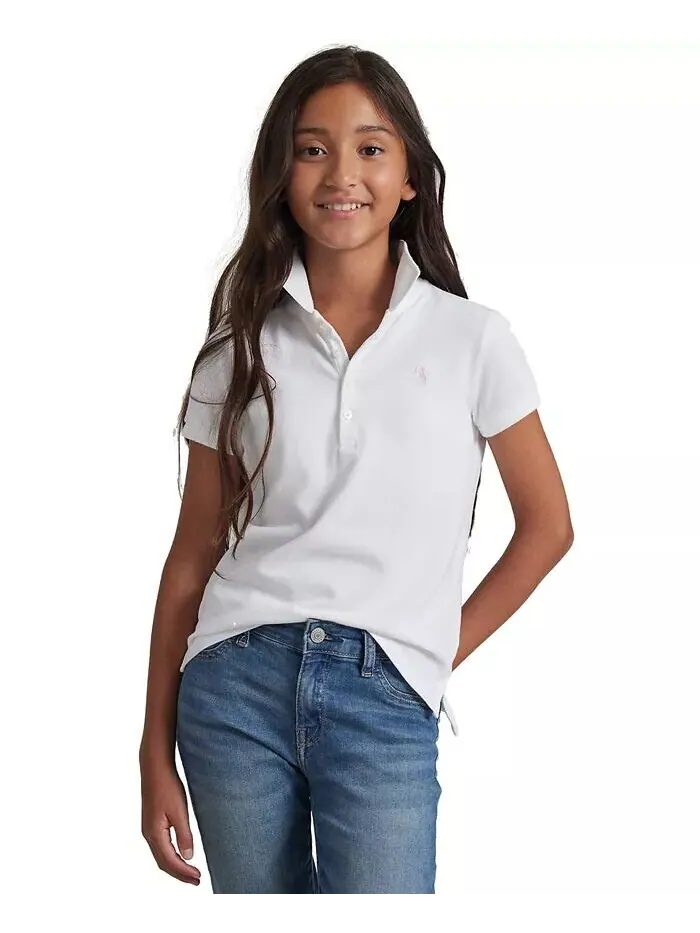 Рубашка поло из эластичного хлопка для больших девочек Polo Ralph Lauren
