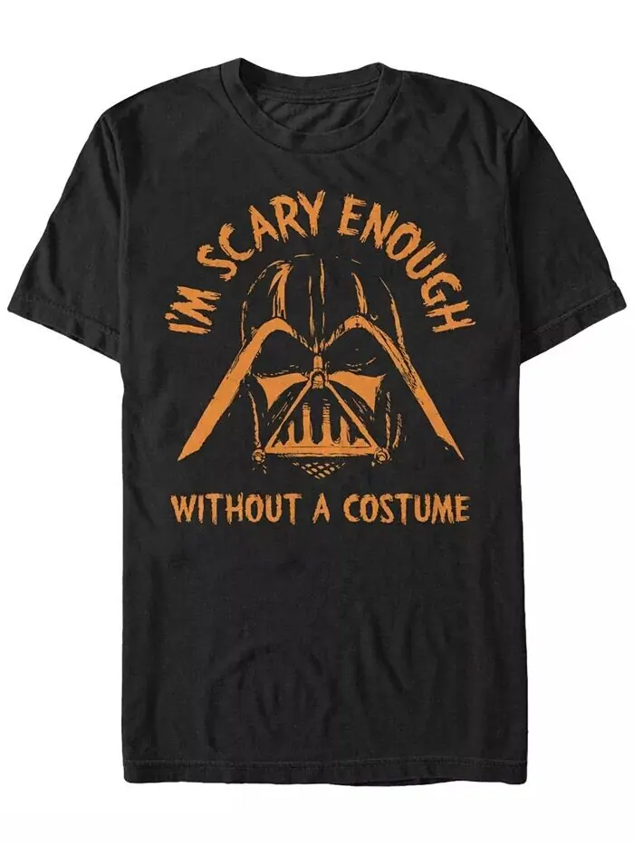 Футболка с коротким рукавом для мужчин Star Wars Darth Vader Scary without A Halloween Costume — изображение 1 из 1, черный