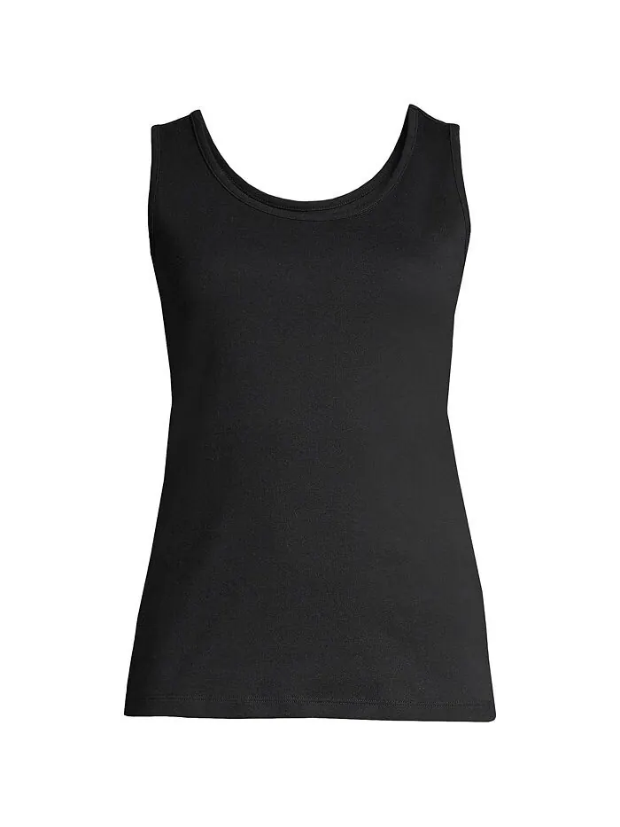 Женская хлопковая майка на бретелях Lands' End — изображение 1 из 3, черный