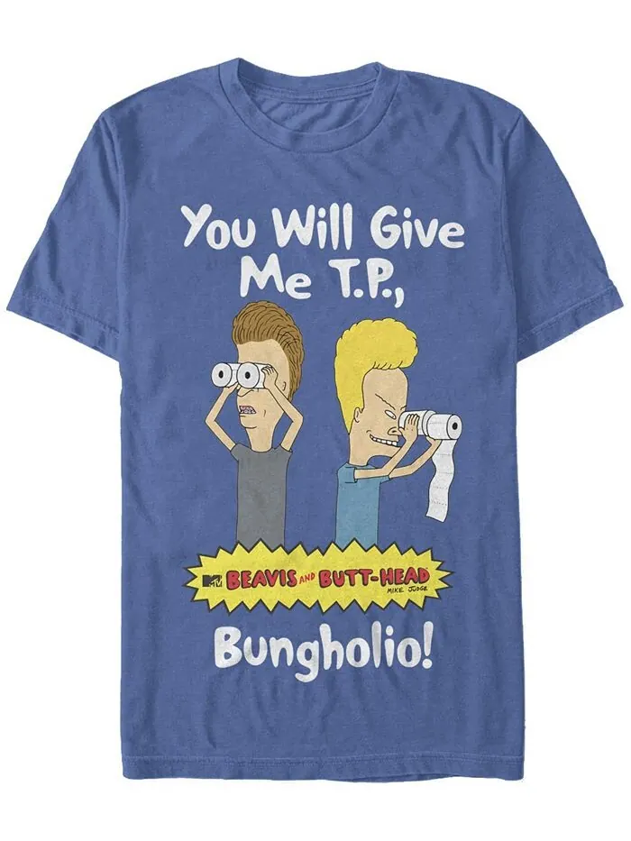 Мужская футболка Beavis and Butthead Come for Your TP с коротким рукавом Fifth Sun — изображение 1 из 1, синий
