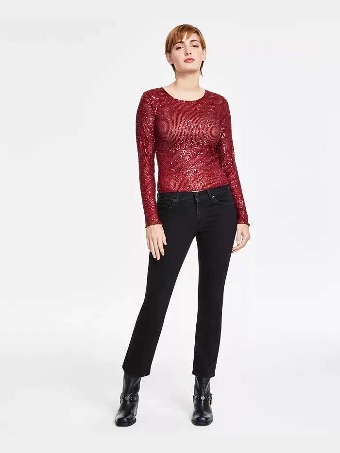 Женские джинсы Sweet Straight Leg Lucky Brand — изображение 3 из 8, черный