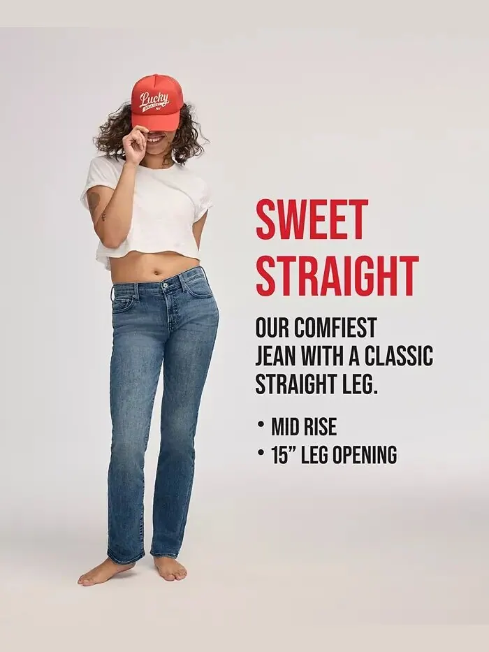 Женские милые прямые джинсы Lucky Brand — изображение 4 из 4