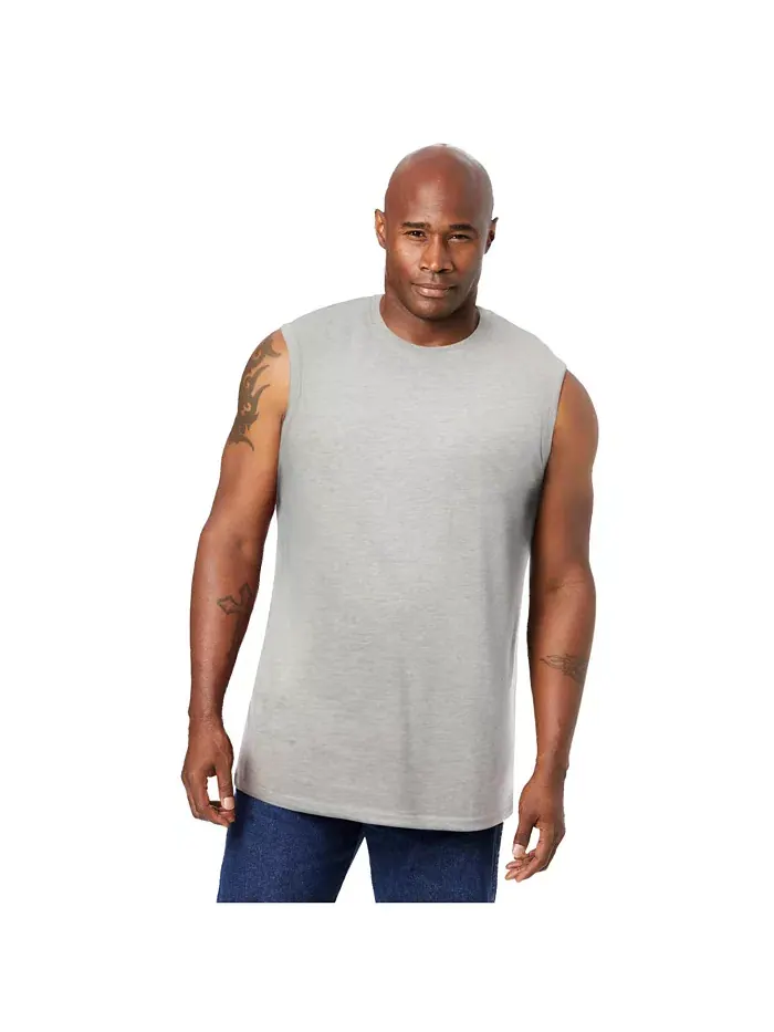 Футболка Big & Tall Shrink-Less Lightweight Muscle KingSize — изображение 1 из 2, серый