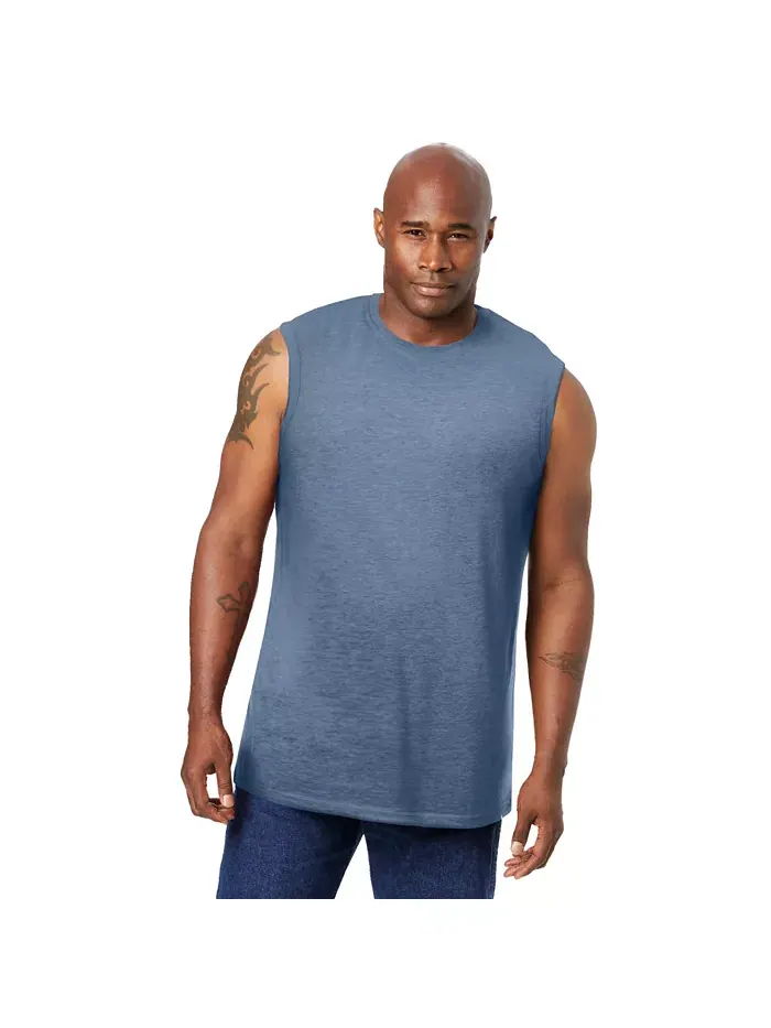 Высокая футболка Muscle без усадки легкая Kingsize — изображение 1 из 3, синий