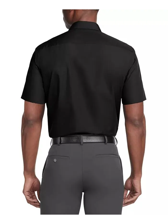 Однотонная классическая рубашка из поплина с короткими рукавами Van Heusen — изображение 2 из 3, черный