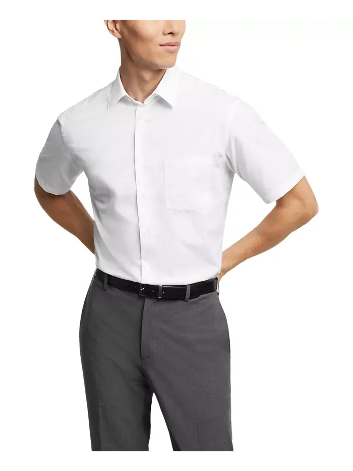 Поплиновая однотонная короткая рубашка Van Heusen — изображение 1 из 3, белый