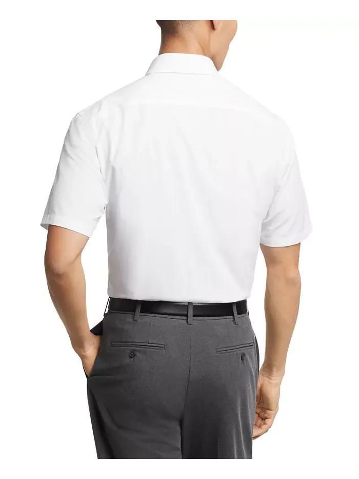 Поплиновая однотонная короткая рубашка Van Heusen — изображение 2 из 3, белый