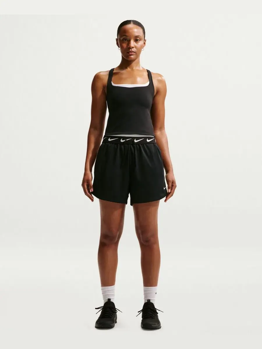 Женские шорты Attack Dri-FIT со средней посадкой Nike — изображение 1 из 5, черный/черный/белый