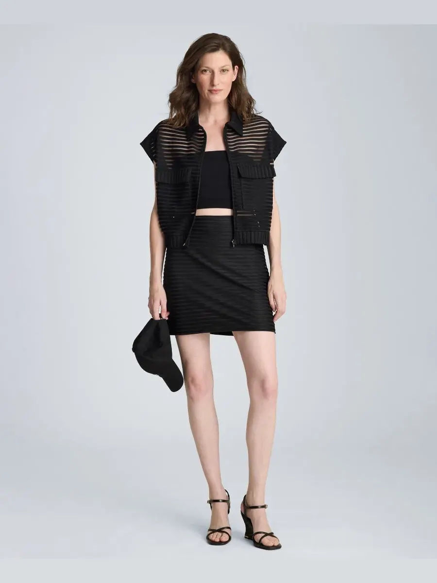 Женская мини-юбка А-силуэта без застежек Kenneth Cole — изображение 2 из 5, черный