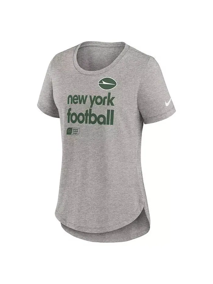 Женская футболка цвета три-смеси Heather Charcoal New York Jets Fashion Tri-Blend Nike — изображение 2 из 3, темно-серый