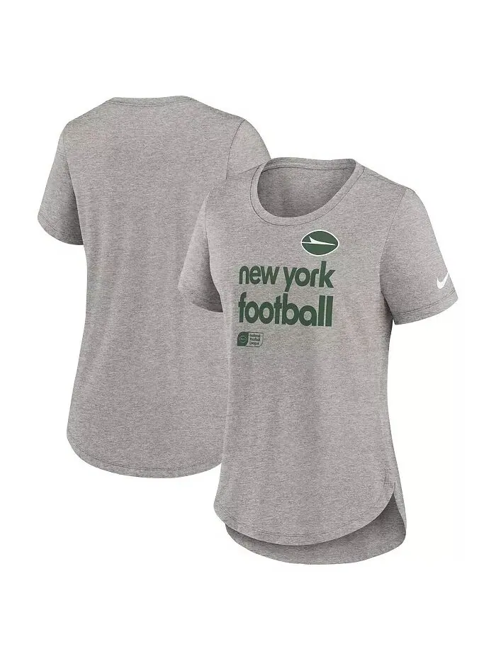 Женская футболка цвета «хизер уголь» New York Jets Fashion Tri-Blend Nike