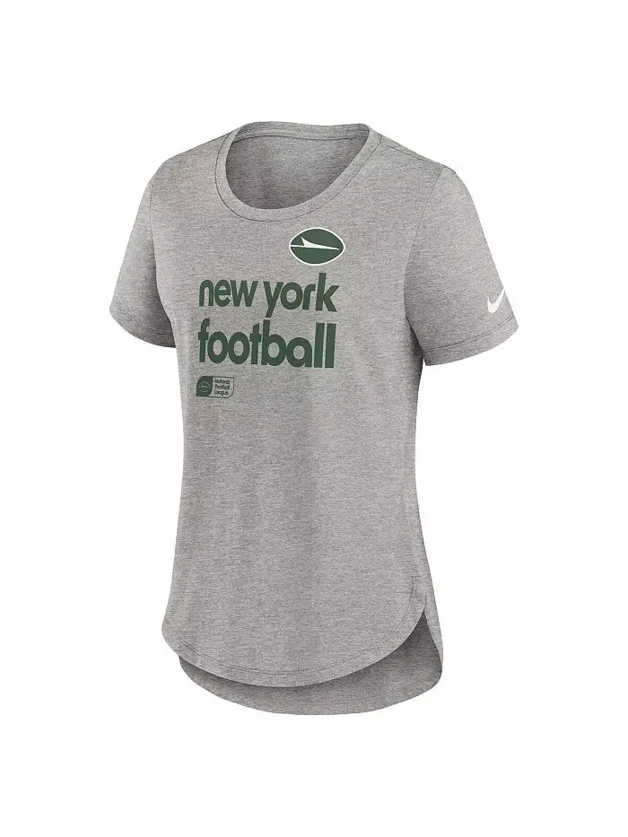Женская футболка цвета «хизер уголь» New York Jets Fashion Tri-Blend Nike — изображение 2 из 3
