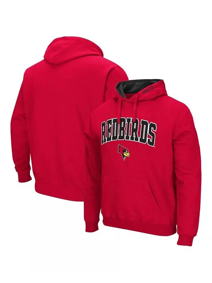 Мужская красная толстовка с капюшоном Illinois State Redbirds Arch and Logo Colosseum — изображение 1 из 3
