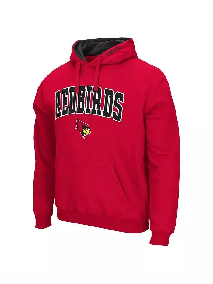 Мужской красный пуловер с капюшоном Illinois State Redbirds Arch и Logo Colosseum — изображение 3 из 3