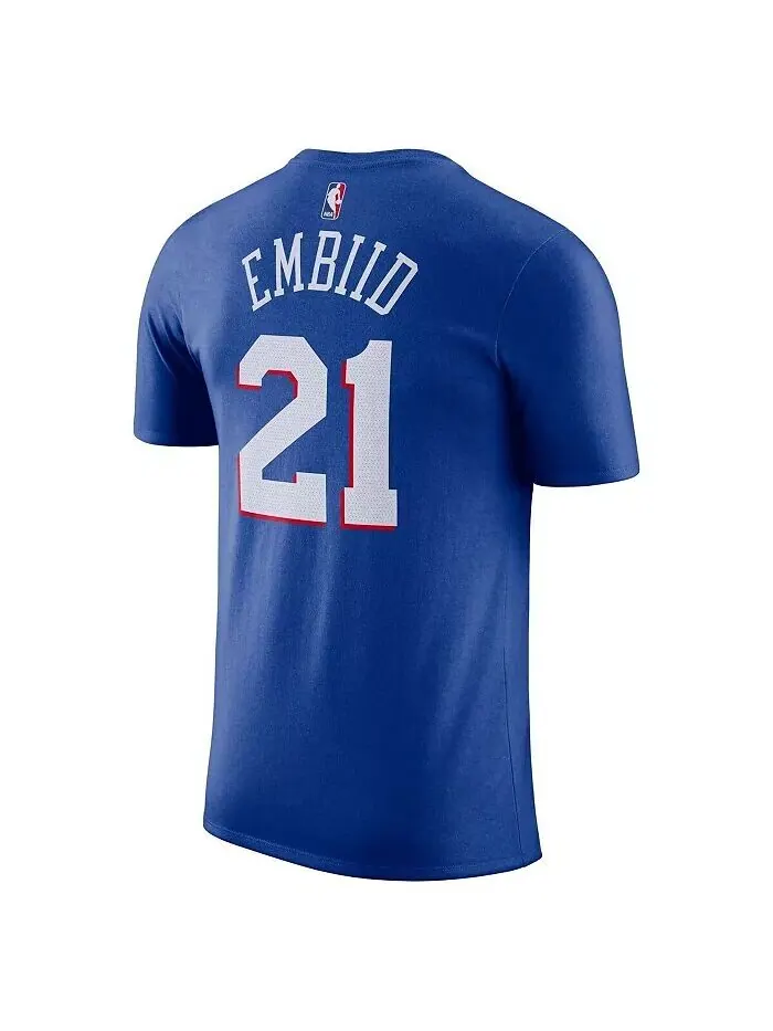 Мужская футболка с именем и номером Joel Embiid Royal Philadelphia 76ers Icon 2022/23 Nike — изображение 3 из 3, королевский