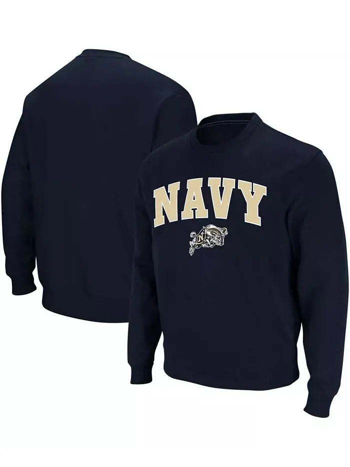 Мужская темно-синяя толстовка Midshipmen Arch and Logo Crew Neck Colosseum — изображение 1 из 7, темно-синий