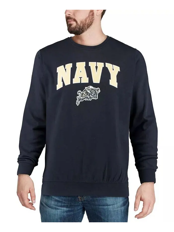 Мужская темно-синяя толстовка Midshipmen Arch and Logo Crew Neck Colosseum — изображение 4 из 7, темно-синий