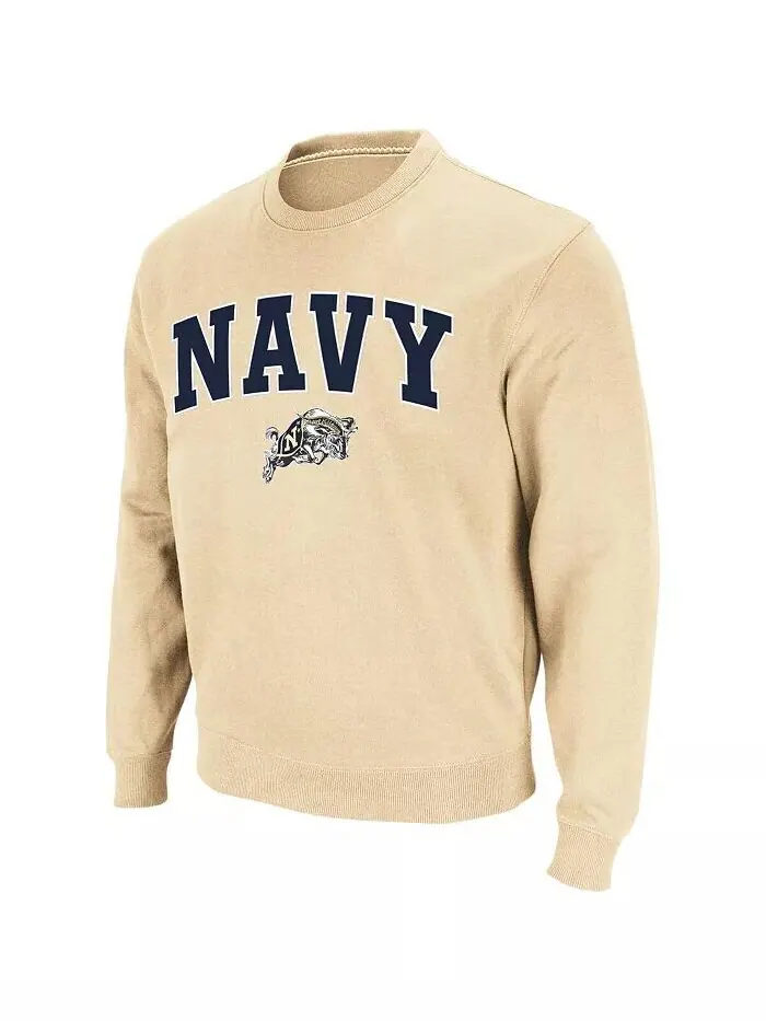 Мужская темно-синяя толстовка Midshipmen Arch and Logo Crew Neck Colosseum — изображение 7 из 7, темно-синий