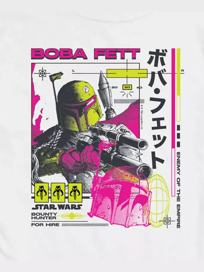 Мужская футболка с коротким рукавом Star Wars Boba Fett AIRWAVES — изображение 3 из 3, белый