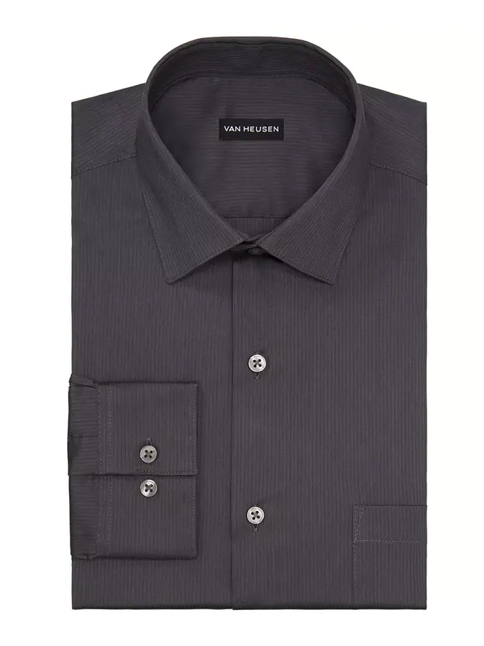 Мужская рубашка стандартного кроя для повседневной носки в стиле Defense Van Heusen — изображение 3 из 3, темно-серый