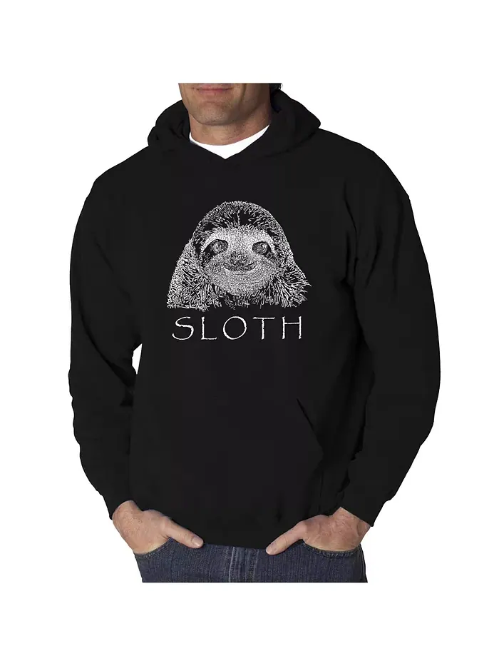 Мужская худи с принтом - Sloth LA Pop Art — изображение 1 из 3, черный